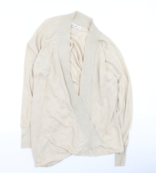 Gallery Womens Gold V-Neck  Polyester Cardigan Jumper Size M