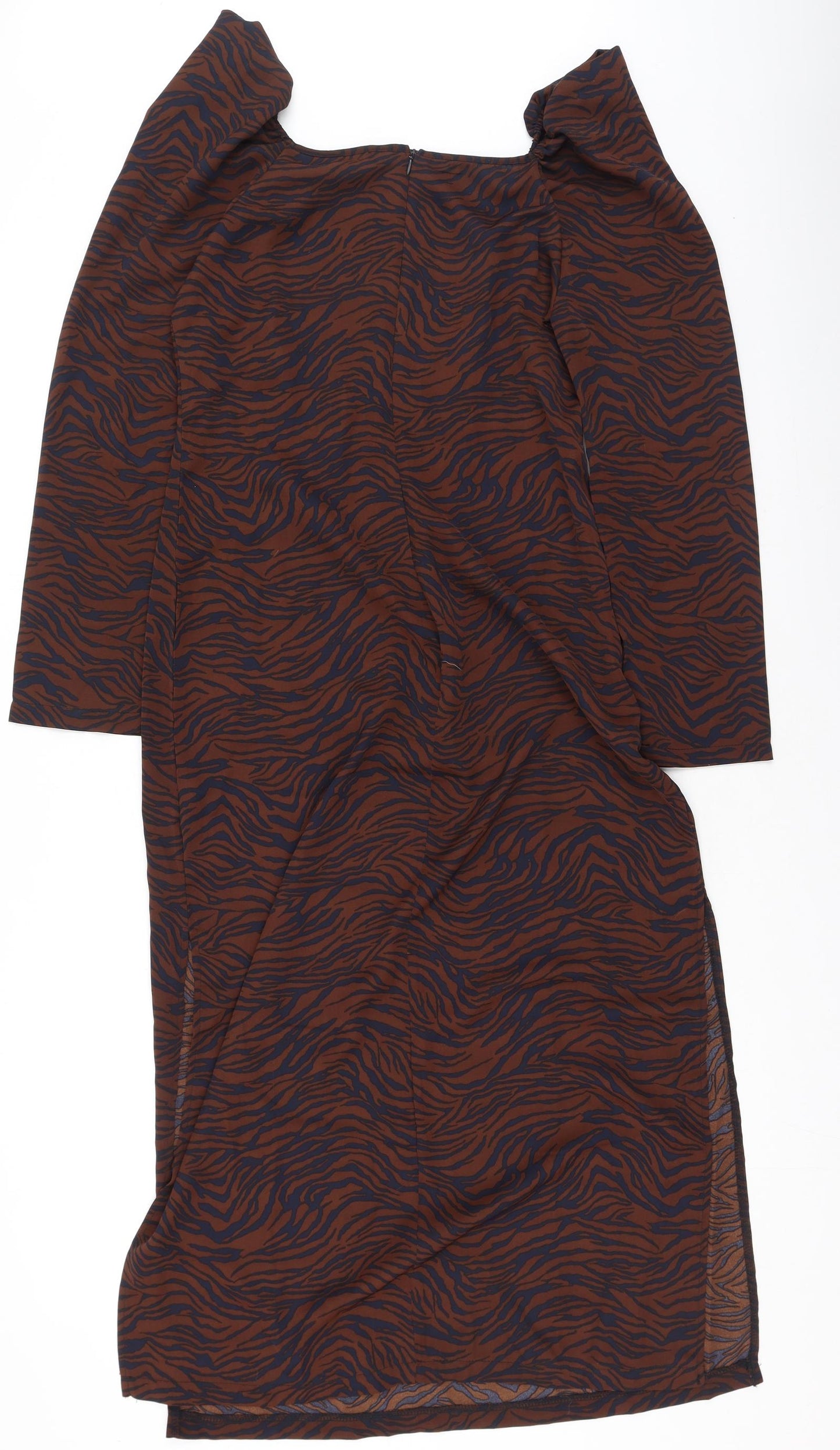 SheIn Womens Brown Animal Print Polyester Bodycon  Size M  Square Neck