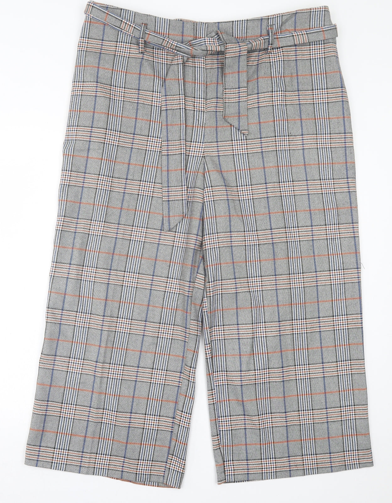 Gerard Mens Grey Plaid Polyester Trousers  Size 18 L23 in Regular Hook & Eye