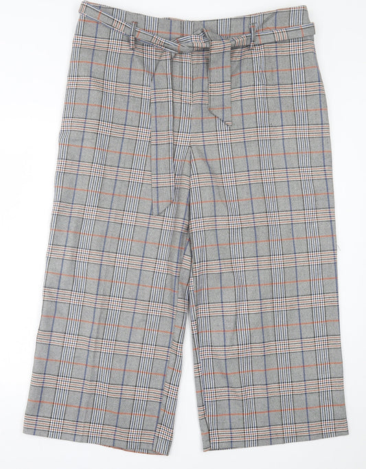 Gerard Mens Grey Plaid Polyester Trousers  Size 18 L23 in Regular Hook & Eye
