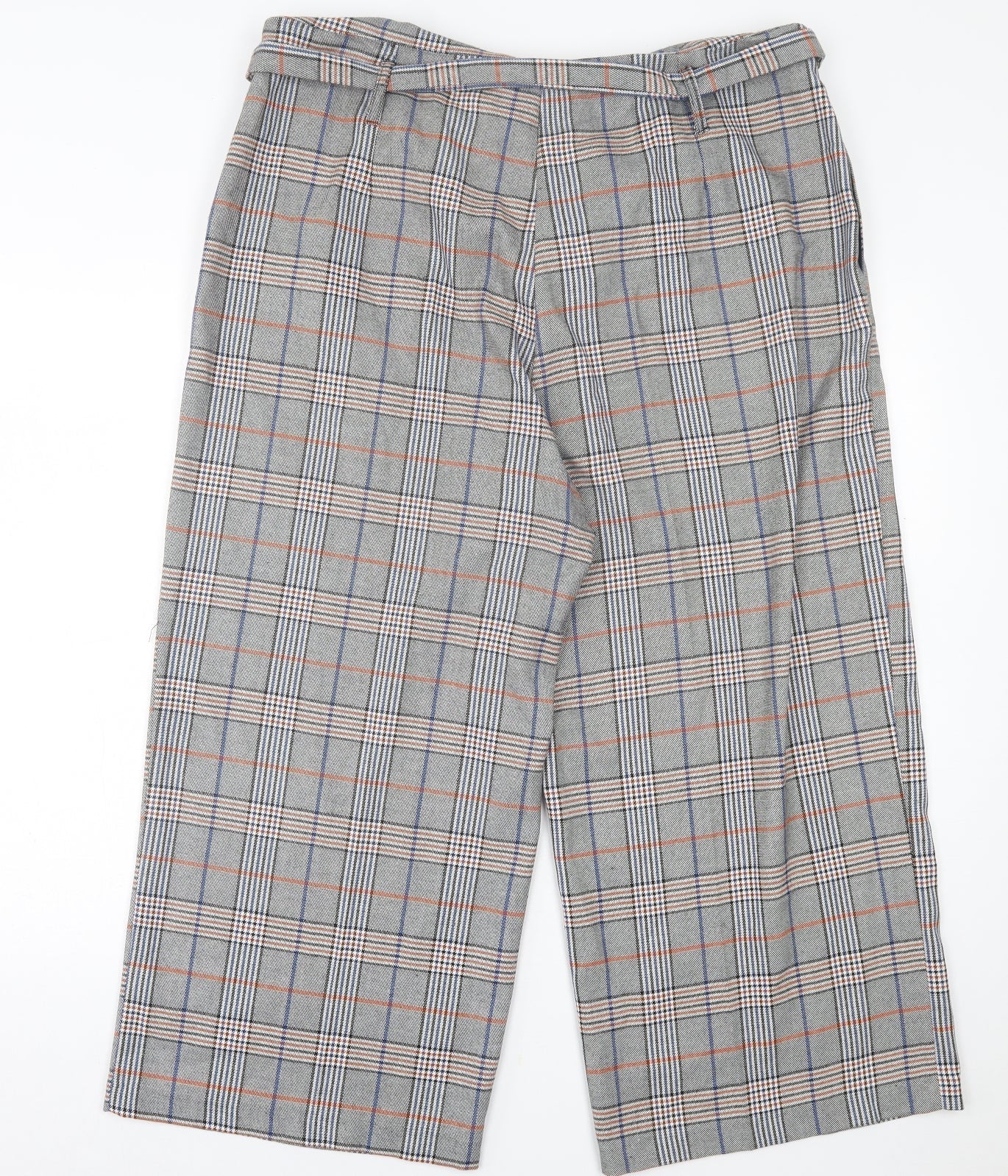 Gerard Mens Grey Plaid Polyester Trousers  Size 18 L23 in Regular Hook & Eye