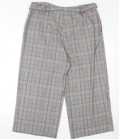 Gerard Mens Grey Plaid Polyester Trousers  Size 18 L23 in Regular Hook & Eye
