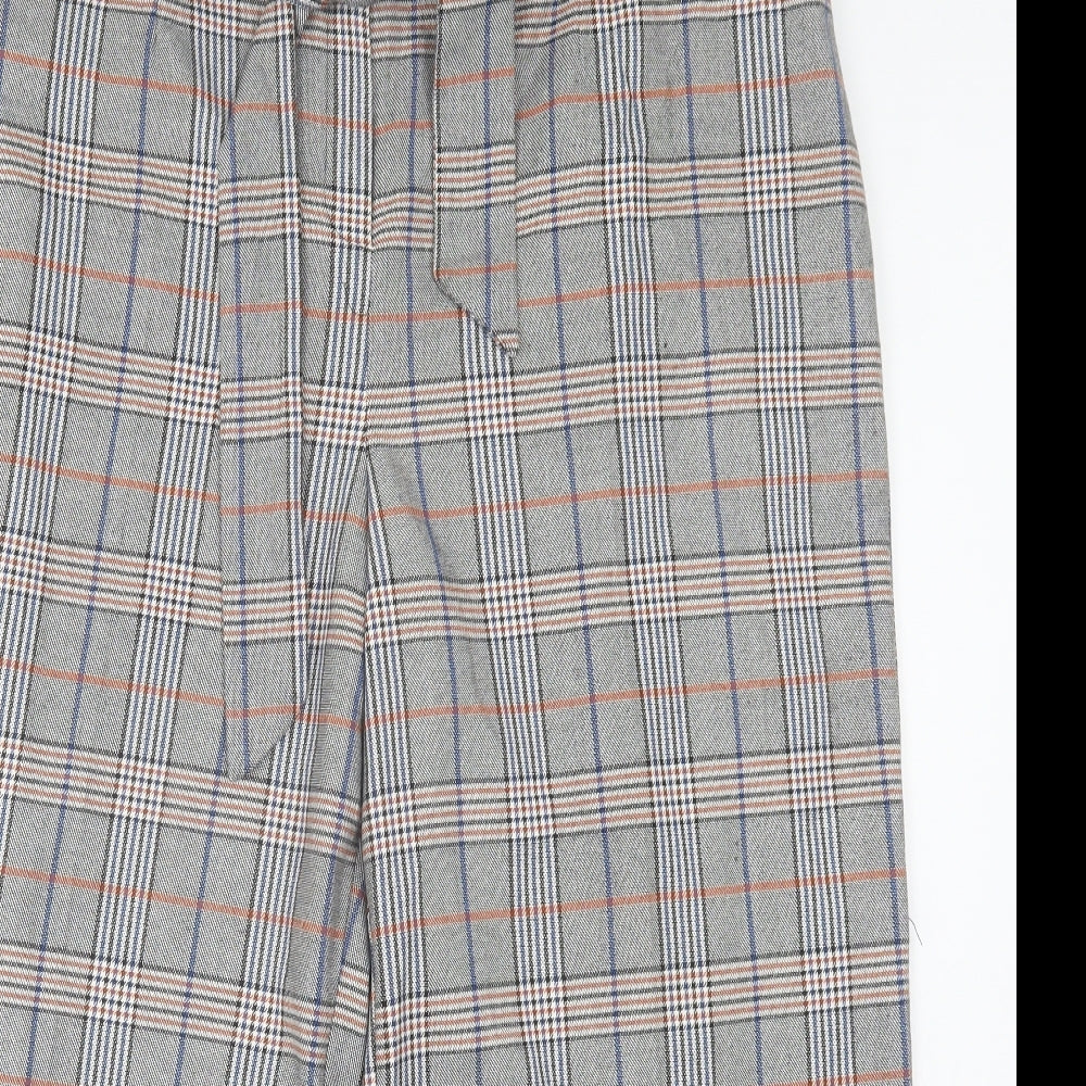 Gerard Mens Grey Plaid Polyester Trousers  Size 18 L23 in Regular Hook & Eye