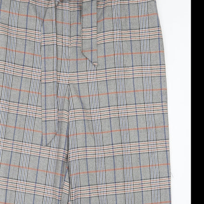 Gerard Mens Grey Plaid Polyester Trousers  Size 18 L23 in Regular Hook & Eye