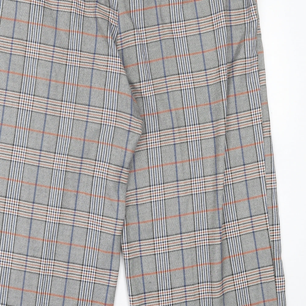 Gerard Mens Grey Plaid Polyester Trousers  Size 18 L23 in Regular Hook & Eye