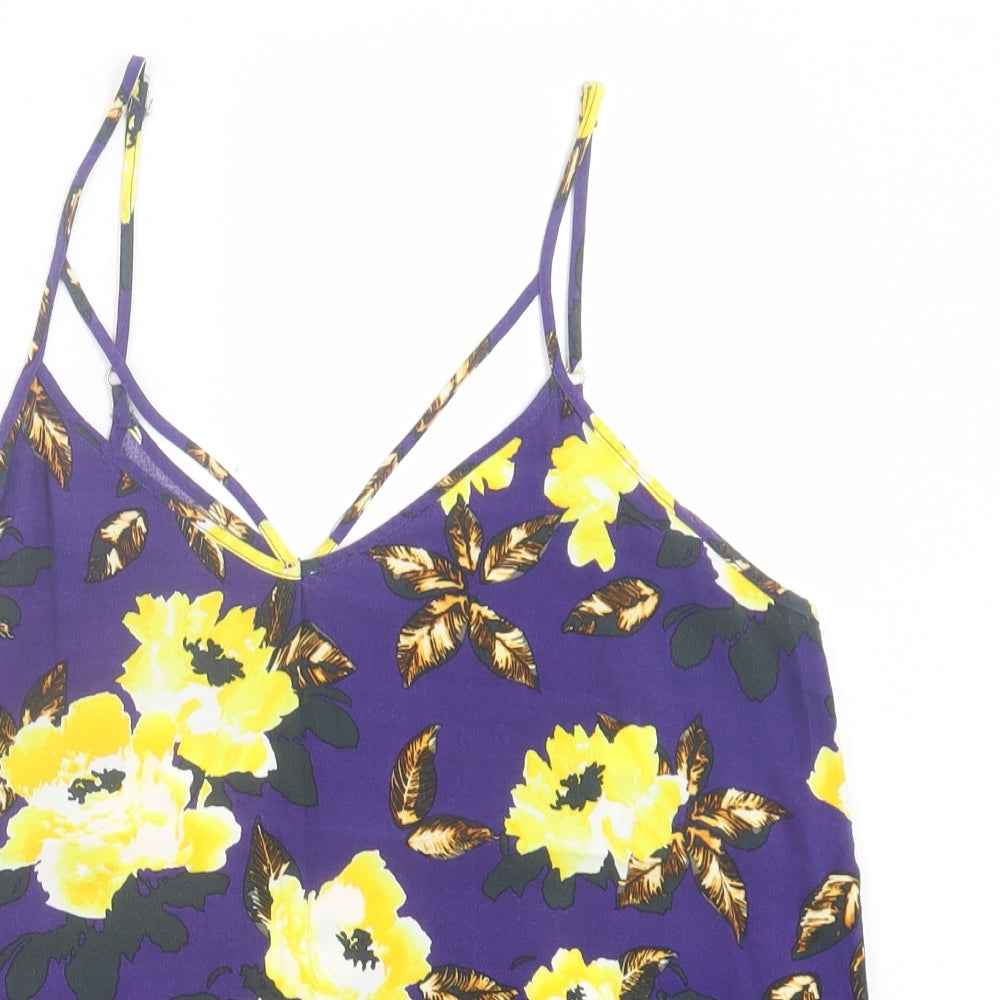 Womens UK Size 10 River Island Purple Basic Tank