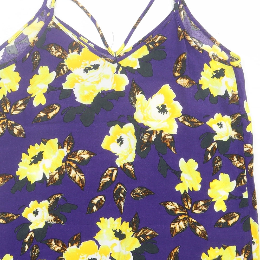 Womens UK Size 10 River Island Purple Basic Tank