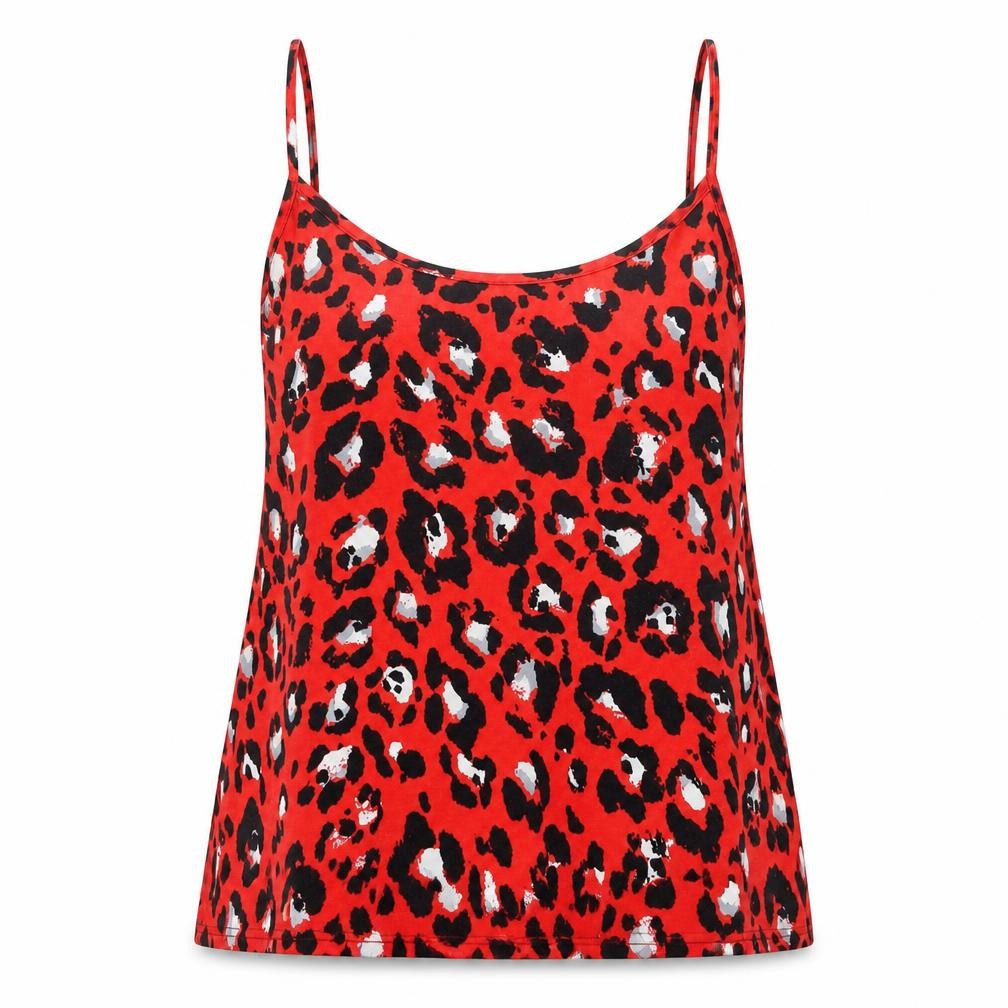 Womens UK Size 8 New Look Red Basic Tank