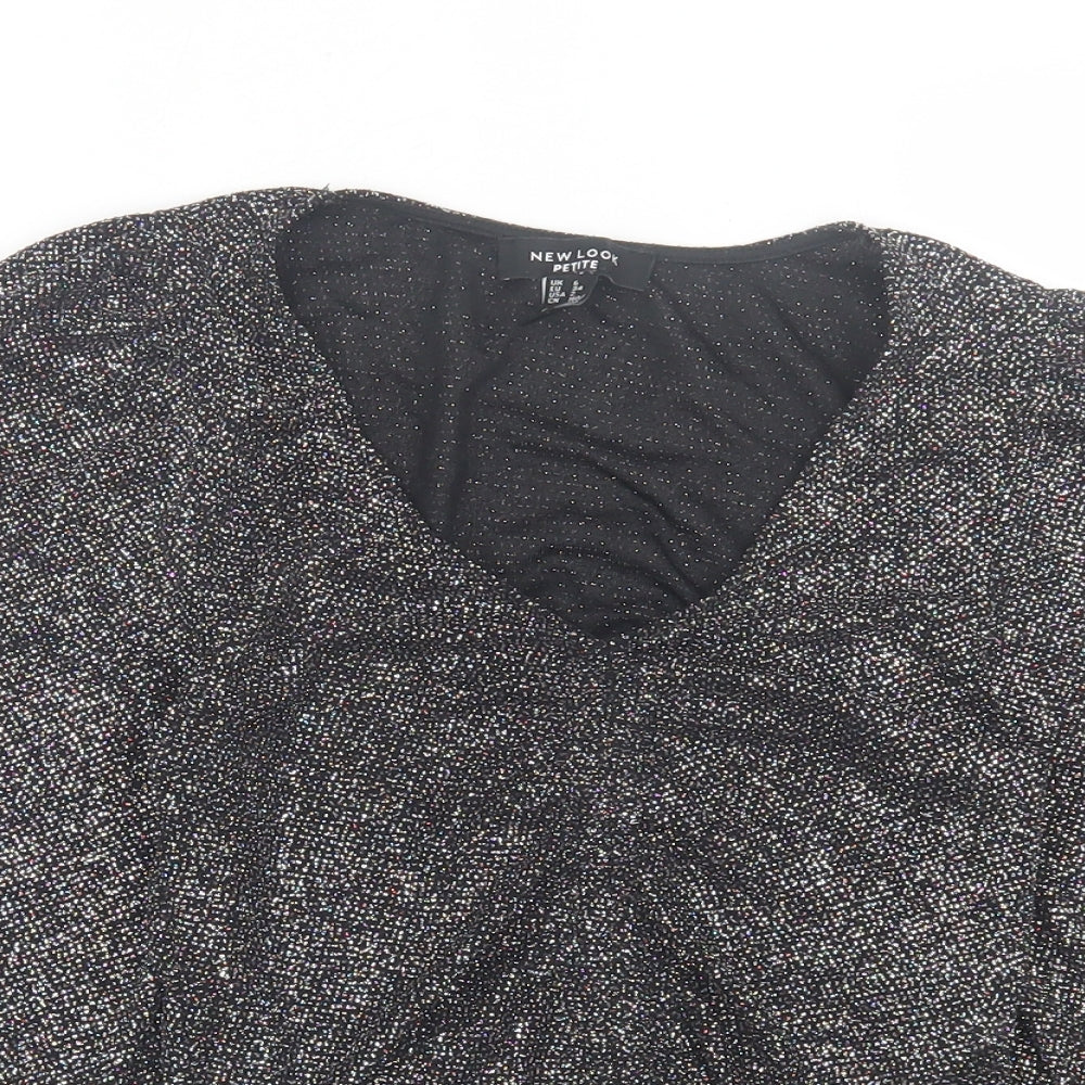 Womens UK Size 6 New Look Silver Cropped Blouse