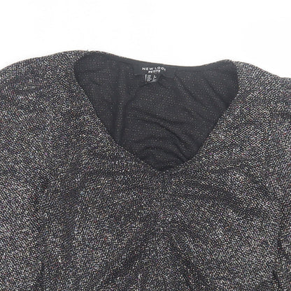 Womens UK Size 6 New Look Silver Cropped Blouse