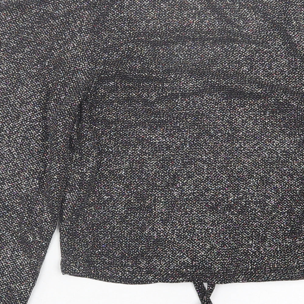 Womens UK Size 6 New Look Silver Cropped Blouse