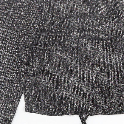 Womens UK Size 6 New Look Silver Cropped Blouse