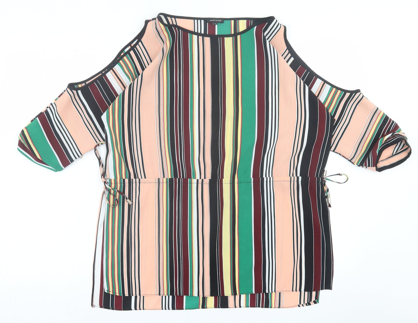 Womens UK Size 8 River Island Multicoloured Basic Blouse