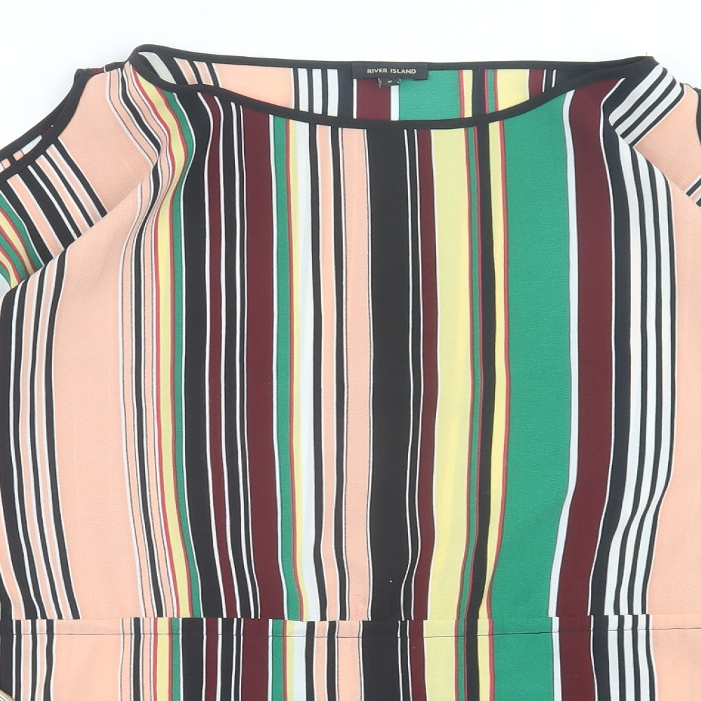 Womens UK Size 8 River Island Multicoloured Basic Blouse