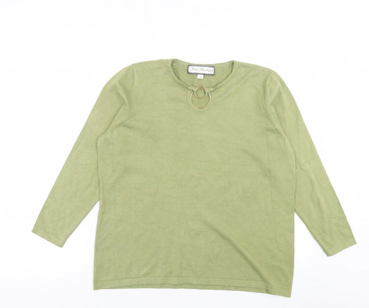 Womens UK Size 16 Paco Boutique Green Pullover Jumper