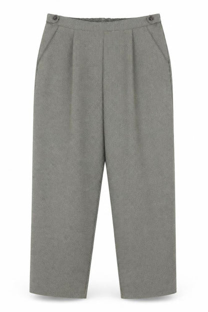 Bonmarché Womens Black Plaid Polyester Trousers Size 16 L24 in Regular Button
