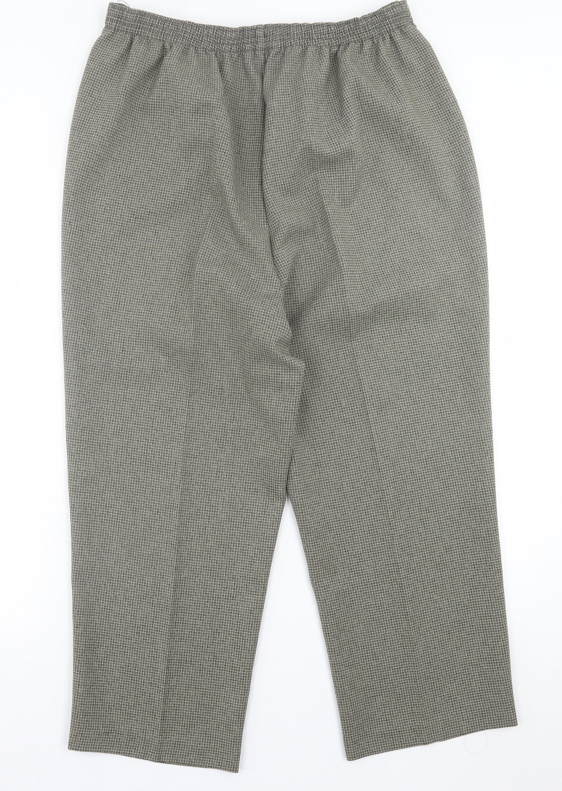 BM Womens Black Plaid Polyester Trousers  Size 16 L24 in Regular Button