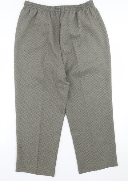 BM Womens Black Plaid Polyester Trousers  Size 16 L24 in Regular Button