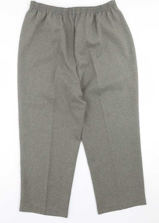 BM Womens Black Plaid Polyester Trousers  Size 16 L24 in Regular Button