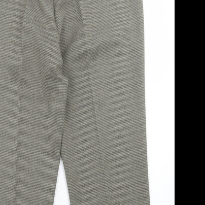 BM Womens Black Plaid Polyester Trousers  Size 16 L24 in Regular Button