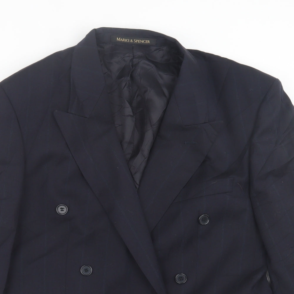 Mens UK Size 40 Marks and Spencer Regular Blue Suit Jacket
