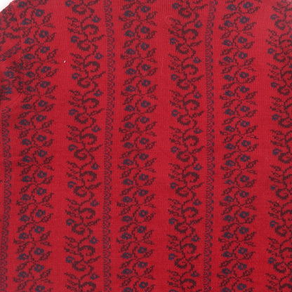 St.Micheal Womens Red V-Neck Geometric Acrylic Pullover Jumper Size 16