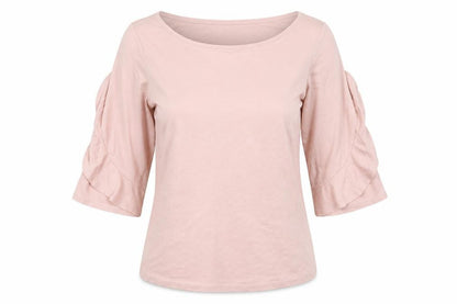 Free Quent Womens Pink  Modal Basic T-Shirt Size XS Crew Neck