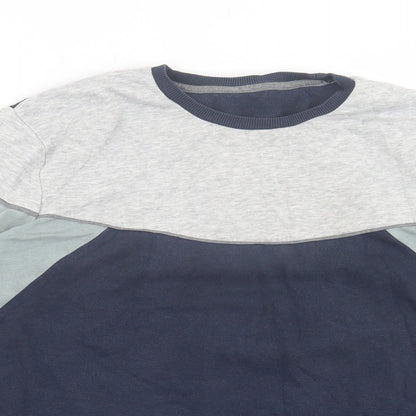 George Mens Blue  Cotton Pullover Sweatshirt Size M