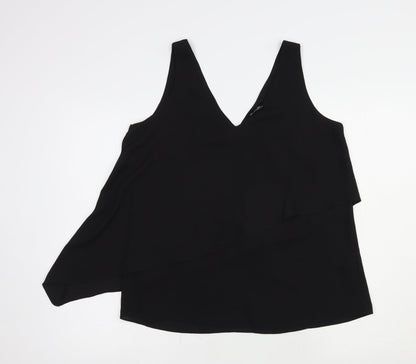 Womens UK Size 10 Wallis Black Basic Blouse