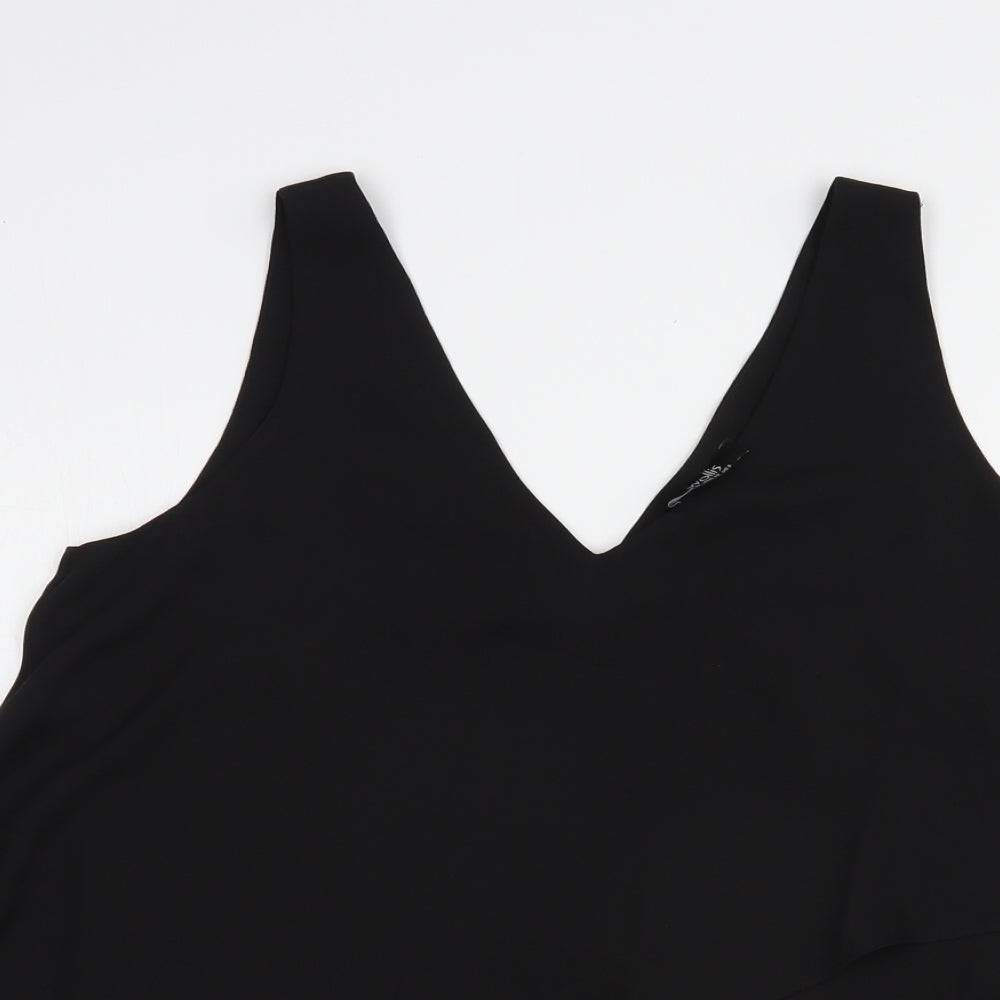 Womens UK Size 10 Wallis Black Basic Blouse