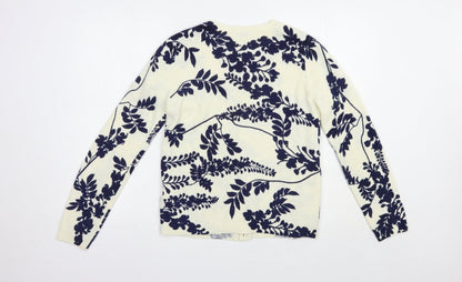 Womens UK Size 8 Marks and Spencer Ivory Full Zip Jumper
