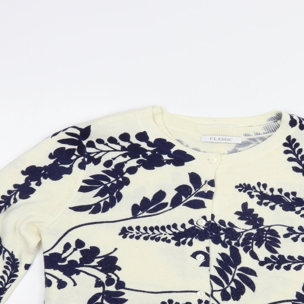 Womens UK Size 8 Marks and Spencer Ivory Full Zip Jumper