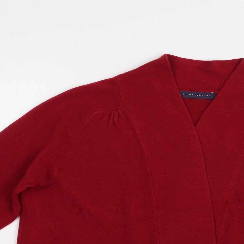 Womens UK Size 8 Marks and Spencer Red Cardigan Jumper