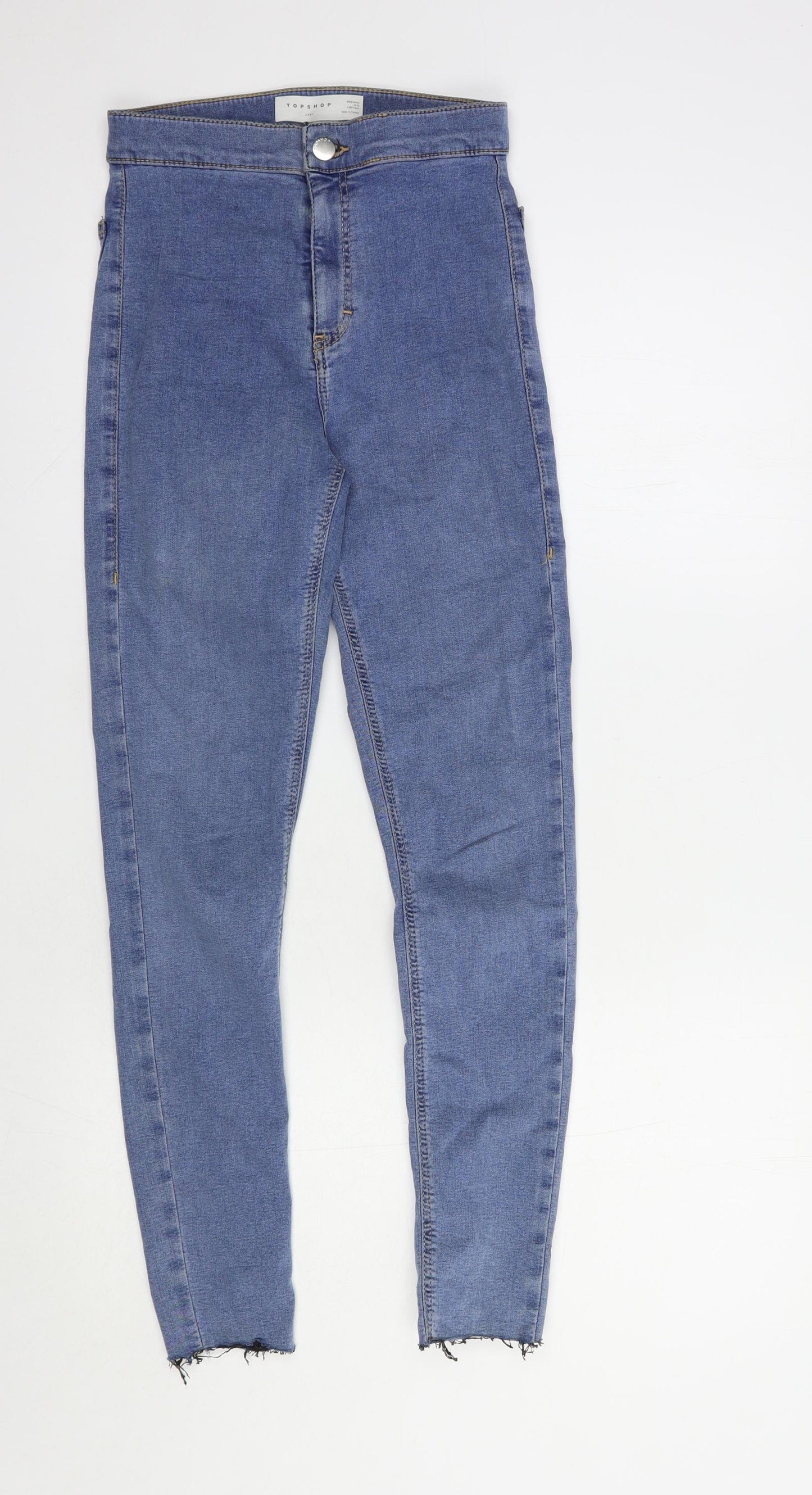 Topshop Womens Blue  Cotton Skinny Jeans Size 25 in L30 in Regular Button