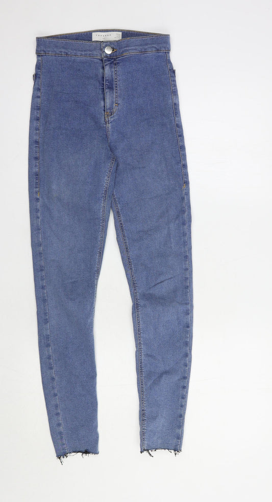 Topshop Womens Blue  Cotton Skinny Jeans Size 25 in L30 in Regular Button