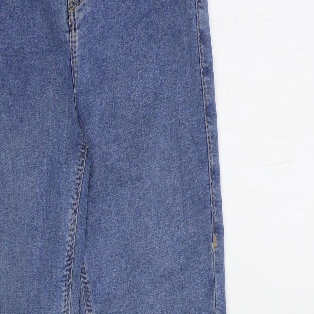 Topshop Womens Blue  Cotton Skinny Jeans Size 25 in L30 in Regular Button