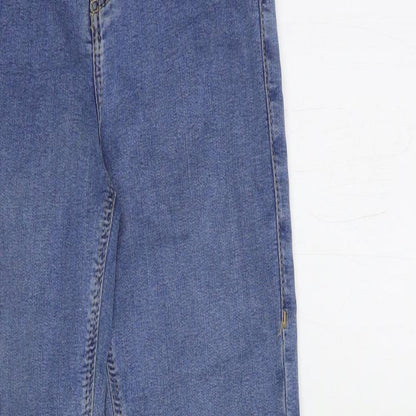Topshop Womens Blue  Cotton Skinny Jeans Size 25 in L30 in Regular Button