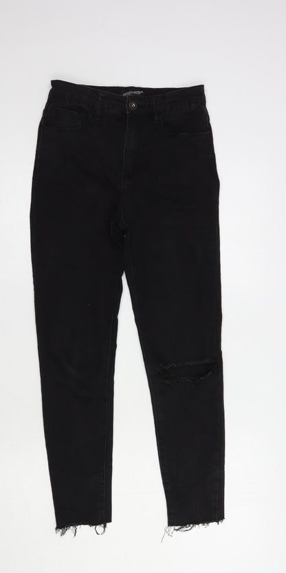 Monokrom Womens Black  Cotton Skinny Jeans Size 6 L25 in Regular Button