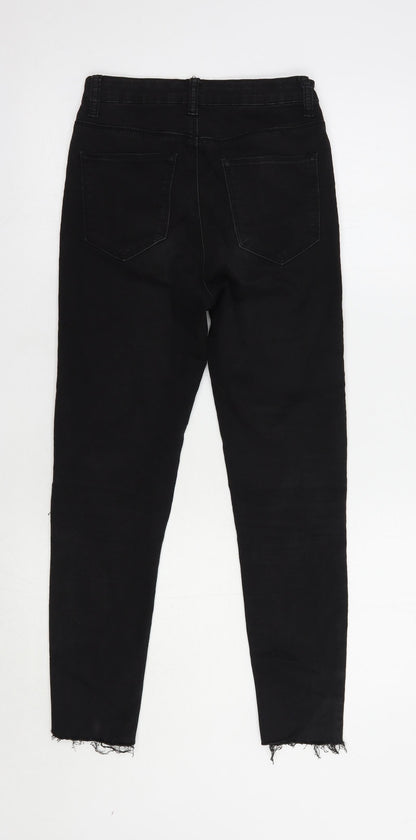 Monokrom Womens Black  Cotton Skinny Jeans Size 6 L25 in Regular Button