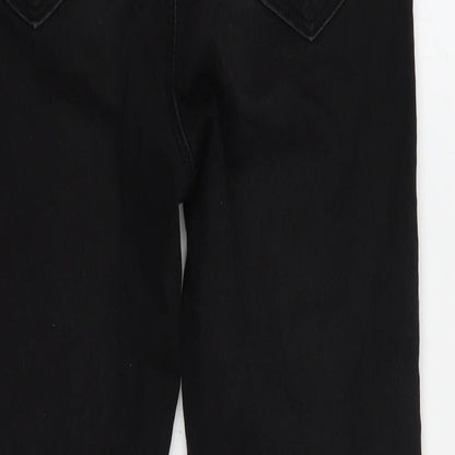 Monokrom Womens Black  Cotton Skinny Jeans Size 6 L25 in Regular Button