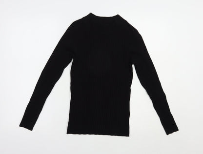 H&M Womens Black Mock Neck  Acrylic Pullover Jumper Size S