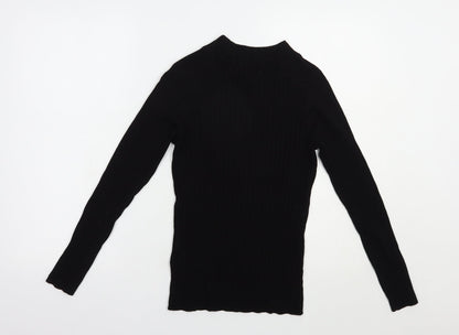 H&M Womens Black Mock Neck  Acrylic Pullover Jumper Size S