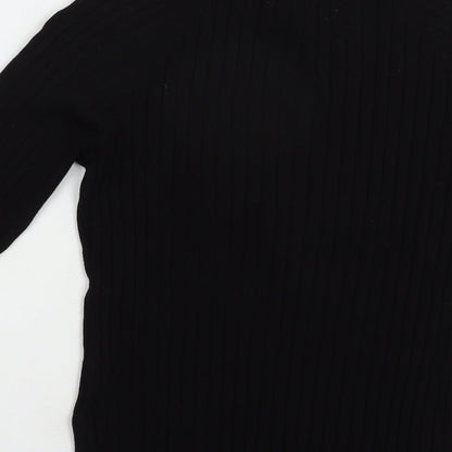 H&M Womens Black Mock Neck  Acrylic Pullover Jumper Size S