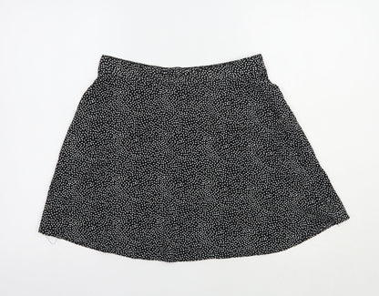 Papaya Womens Black Animal Print Viscose Mini Skirt Size 8