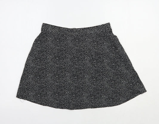 Papaya Womens Black Animal Print Viscose Mini Skirt Size 8