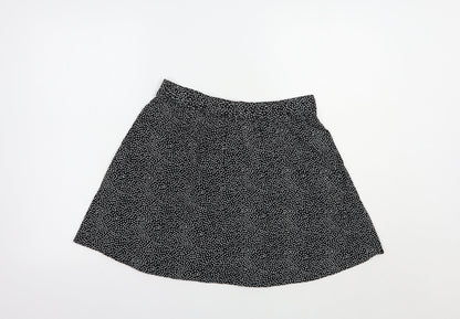 Papaya Womens Black Animal Print Viscose Mini Skirt Size 8