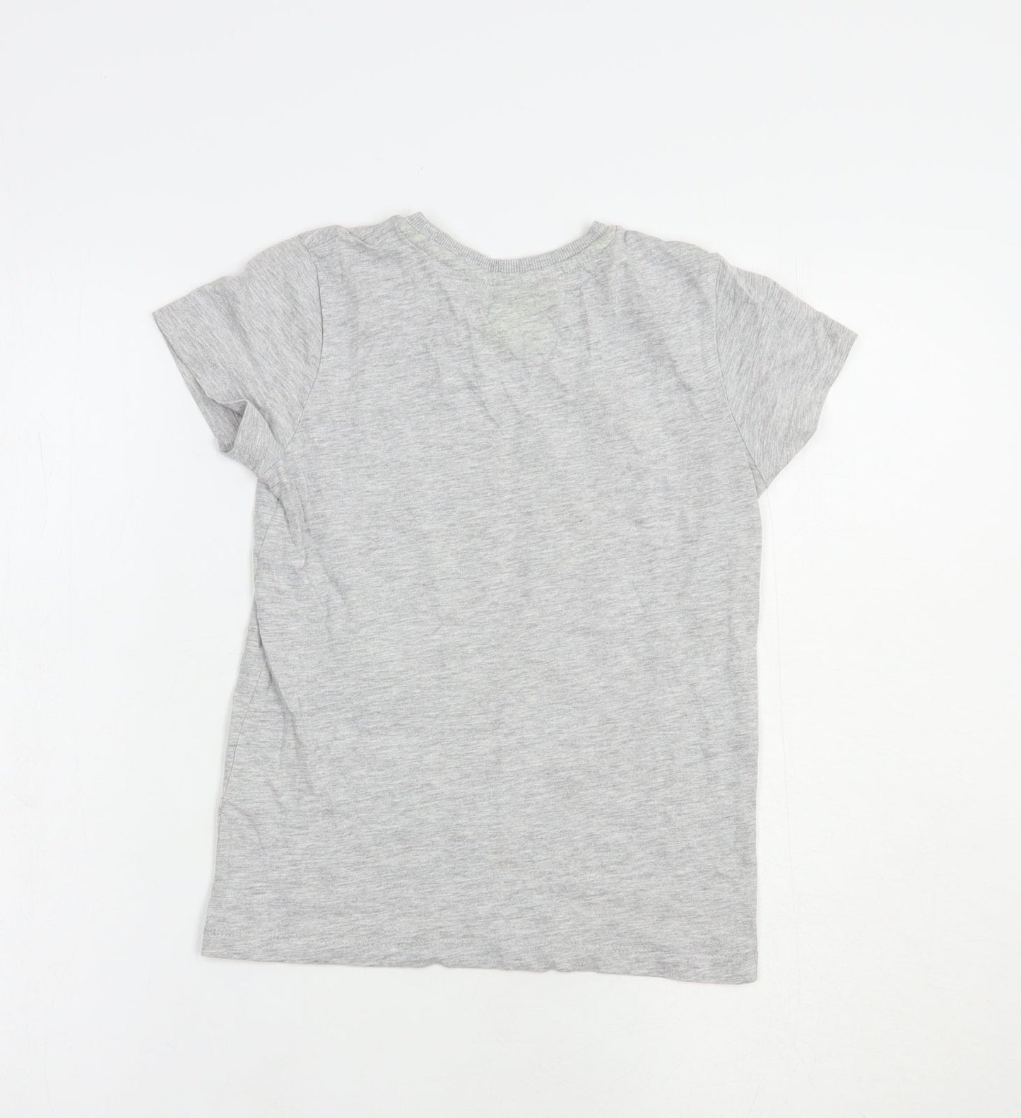 Matalan Boys Grey  Cotton Pullover T-Shirt Size 7 Years Crew Neck Pullover - Football