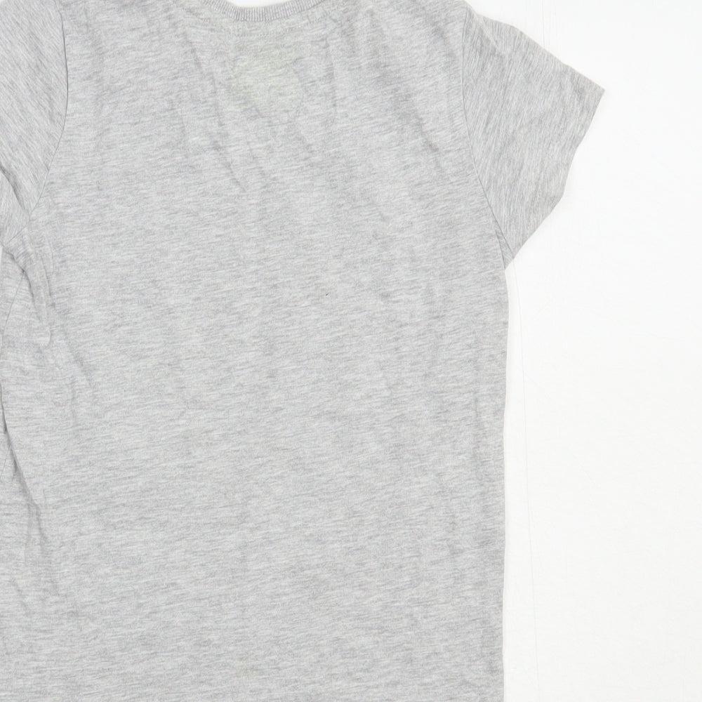 Matalan Boys Grey  Cotton Pullover T-Shirt Size 7 Years Crew Neck Pullover - Football