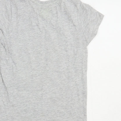 Matalan Boys Grey  Cotton Pullover T-Shirt Size 7 Years Crew Neck Pullover - Football