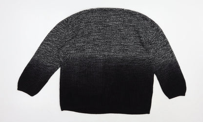 Topshop Womens Black Crew Neck  Acrylic Pullover Jumper Size 10